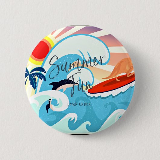 Summer Fun, beneden Ronde Button 5,7 Cm (Voorkant)