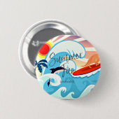 Summer Fun, beneden Ronde Button 5,7 Cm (Voorkant /achterkant)
