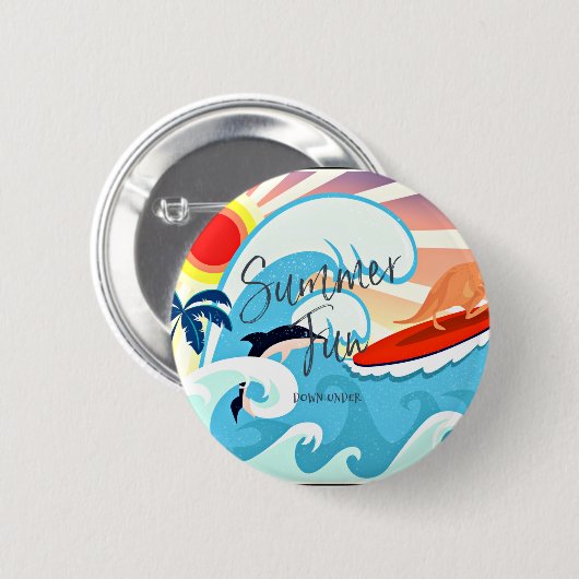 Summer Fun, beneden Ronde Button 5,7 Cm (Voorkant /achterkant)