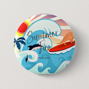 Summer Fun, beneden Ronde Button 5,7 Cm