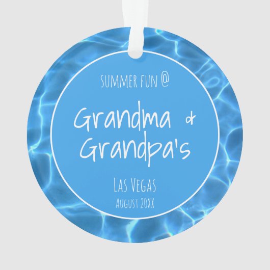 Summer Fun bij Grandouders Family Photo Ornament (achterkant)