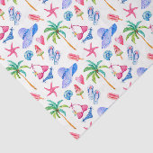 Summer Fun Bikini, Teenslippers, Palm Trees Tissuepapier (Detail)