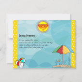 Summer Fun Birthday Invitation Kaart (Achterkant)