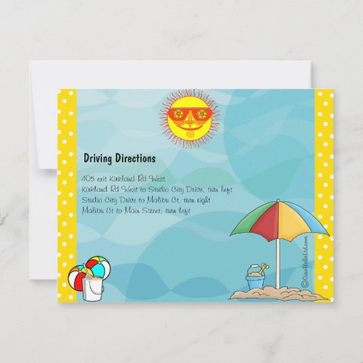 Summer Fun Birthday Invitation Kaart (Achterkant)