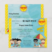 Summer Fun Birthday Invitation Kaart (Voorkant / Achterkant)