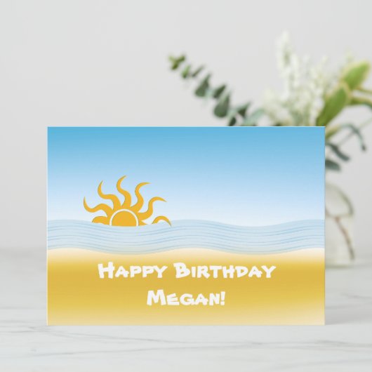 Summer Fun Birthday Kaart (Staand voorkant)