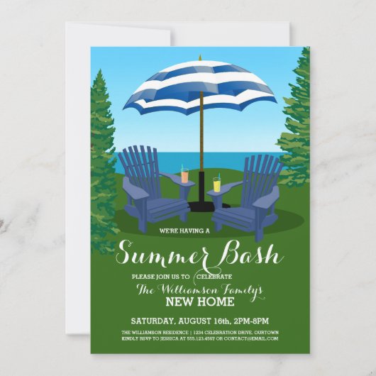 Summer Fun Celebration Party Invitations Kaart (Voorkant)