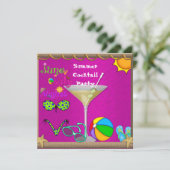 Summer Fun Cocktail Pool Kaart (Staand voorkant)