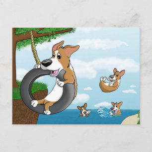 Summer Fun Corgi Briefkaart
