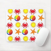 Summer Fun Crab Beach Ball Sunshine Starfish Muismat (Met muis)