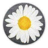 Summer Fun Daisy Flower on Grey Keramische Knop (Voorkant)