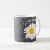 Summer Fun Daisy Flower on Grey Personalized Koffiemok (Voorkant rechts)