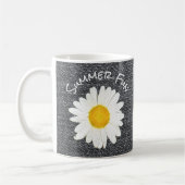 Summer Fun Daisy Flower on Grey Personalized Koffiemok (Links)