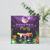 Summer Fun Disco Cocktail Mixer Party Invitation (Staand voorkant)