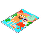 Summer Fun Friends Cute Kawaii Cartoon Characters Notitieboek (Linkerzijde)