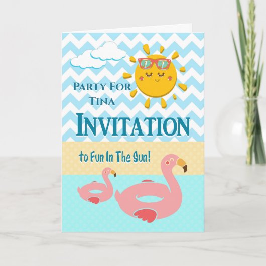Summer Fun in the Sun Invitation Kaart (Voorkant)