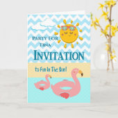 Summer Fun in the Sun Invitation Kaart (Gele Bloem)