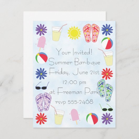 Summer Fun Kaart (Voorkant / Achterkant)