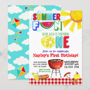 Summer Fun kijkt die een feestje draait Kaart