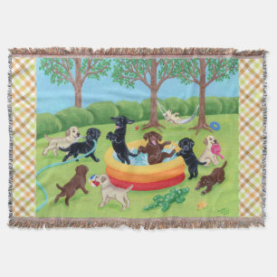 Summer Fun Labradors Painting Deken