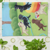 Summer Fun Labradors Painting Theedoek (Gevouwen)