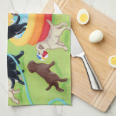 Summer Fun Labradors Painting Theedoek (Quarter Fold)