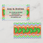 Summer Fun Limes Chevron Polka Dot Visitekaartjes (Voorkant / Achterkant)
