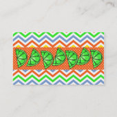 Summer Fun Limes Chevron Polka Dot Visitekaartjes (Achterkant)