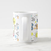 Summer Fun Monogram Beach Holiday Doodles Decor Grote Koffiekop (Achterkant)