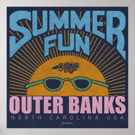 Summer Fun OBX Outer Banks North Carolina  Poster (Voorkant)