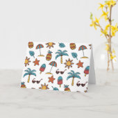 Summer Fun-patroon Kaart (Gele Bloem)