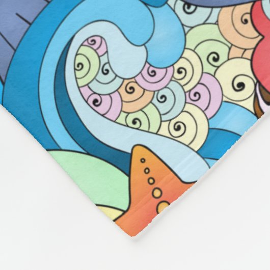 Summer Fun Pattern 2 Fleece Deken (Hoek)