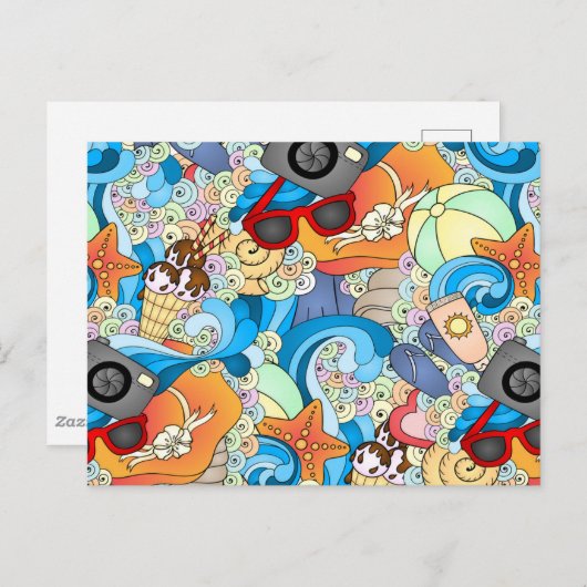 Summer Fun Pattern Briefkaart (Voorkant / Achterkant)