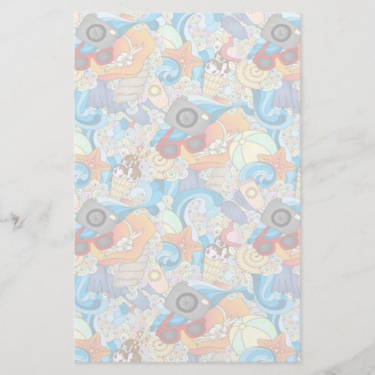 Summer Fun Pattern Briefpapier (Voorkant)