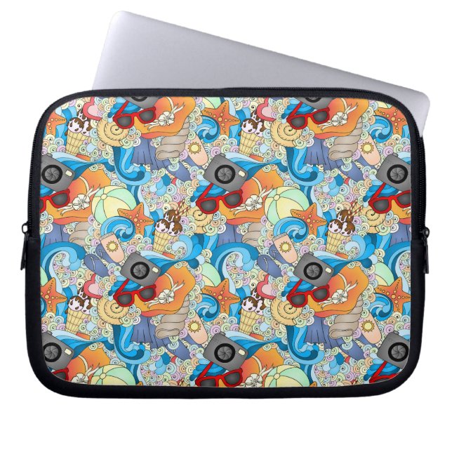 Summer Fun Pattern Laptop Sleeve (Voorkant)