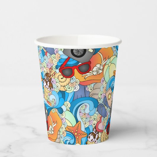 Summer Fun Pattern Papieren Bekers (Links)