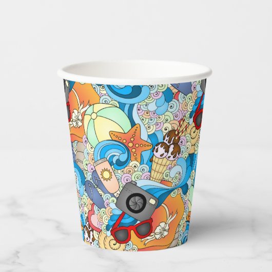 Summer Fun Pattern Papieren Bekers (Voorkant)