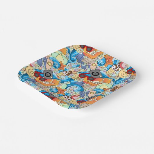 Summer Fun Pattern Papieren Bordje (Gebogen)