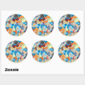 Summer Fun Pattern Ronde Sticker (Vel)