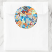 Summer Fun Pattern Ronde Sticker (Tas)