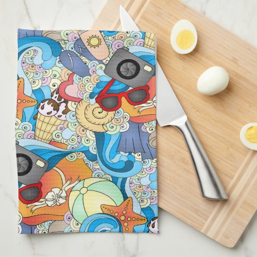 Summer Fun Pattern Theedoek (Quarter Fold)