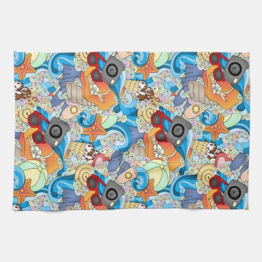 Summer Fun Pattern Theedoek (Horizontaal)