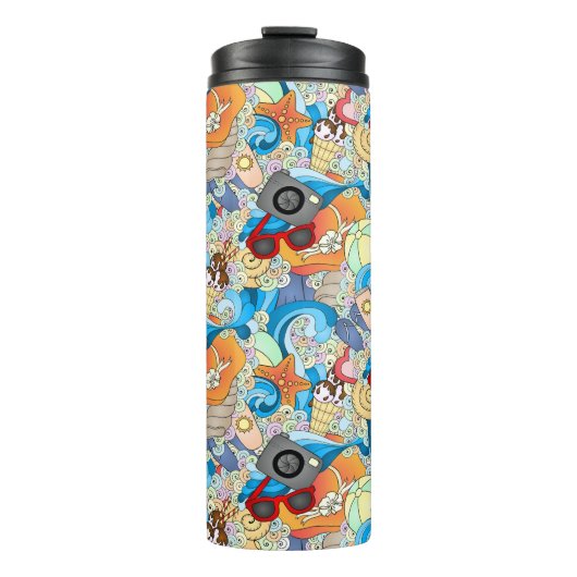 Summer Fun Pattern Thermosbeker (Voorkant)