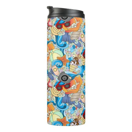 Summer Fun Pattern Thermosbeker (Geroteerd rechts)