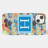 Summer Fun Pattern | Voeg je Initiaal toe iPhone Hoesje (Achterkant horizontaal)