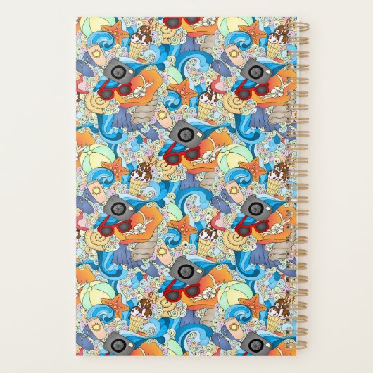 Summer Fun Pattern | Voeg je Initiaal toe Planner (Achterkant)
