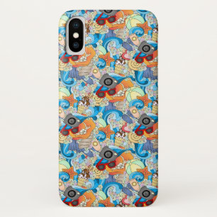 Summer Fun Pattern   Voeg uw Initiaal 2 toe iPhone X Hoesje