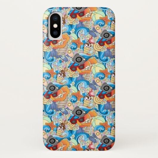 Summer Fun Pattern | Voeg uw Initiaal 2 toe Case-Mate iPhone Case (Achterkant)