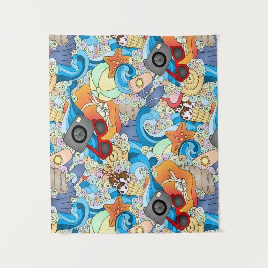 Summer Fun Pattern Wandkleed (Voorkant)