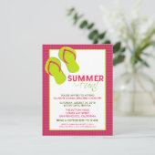 Summer Fun Picnic/BBQ Invitation (roze) Kaart (Staand voorkant)